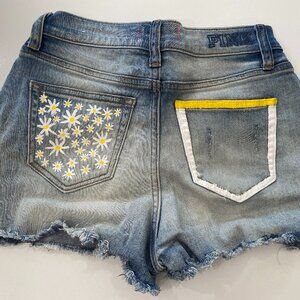 PINK Victoria's Secret Denim Jean Short Shorts Daisy Pocket Size 0